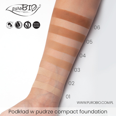 Wegański podkład w pudrze Compact Foundation PuroBio – 05