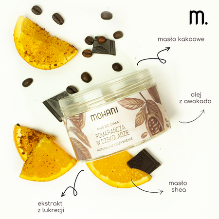 Odżywczy mus pomarańcza w czekoladzie Mohani do ciała 200 ml