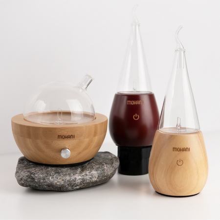 Nebulizator - dyfuzor olejków eterycznych Mohani - bambus, szklana kula