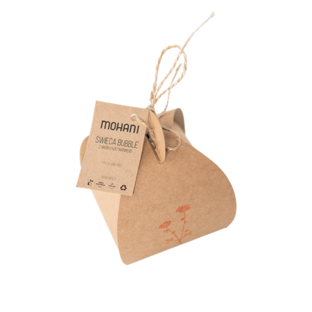 100% Naturalna świeca bubble Mohani z wosku rzepakowego - biała, duża