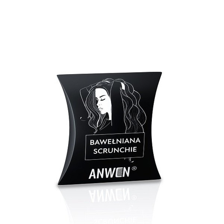 Bawełniana scrunchie, czarna gumka do włosów