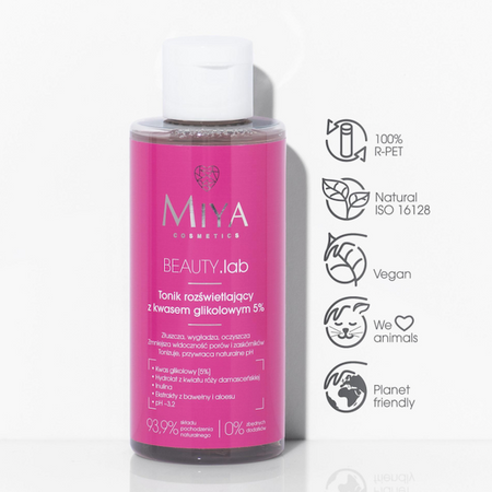 Tonik rozświetlający z kwasem glikolowym 5% Miya - BEAUTY.lab